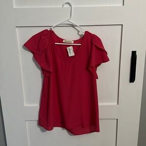Vine & Love ruffle sleeve blouse. Size small. New with tag.